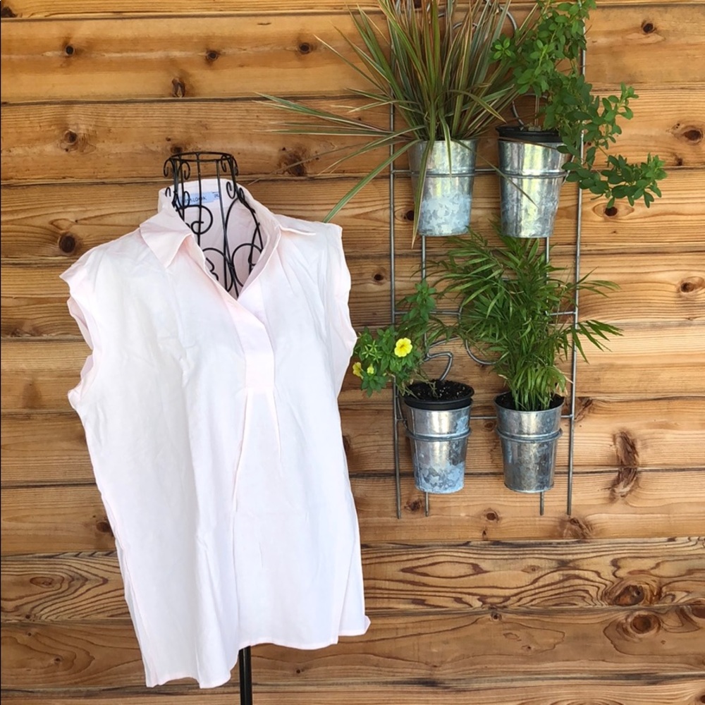 Pink Linen short sleeve top